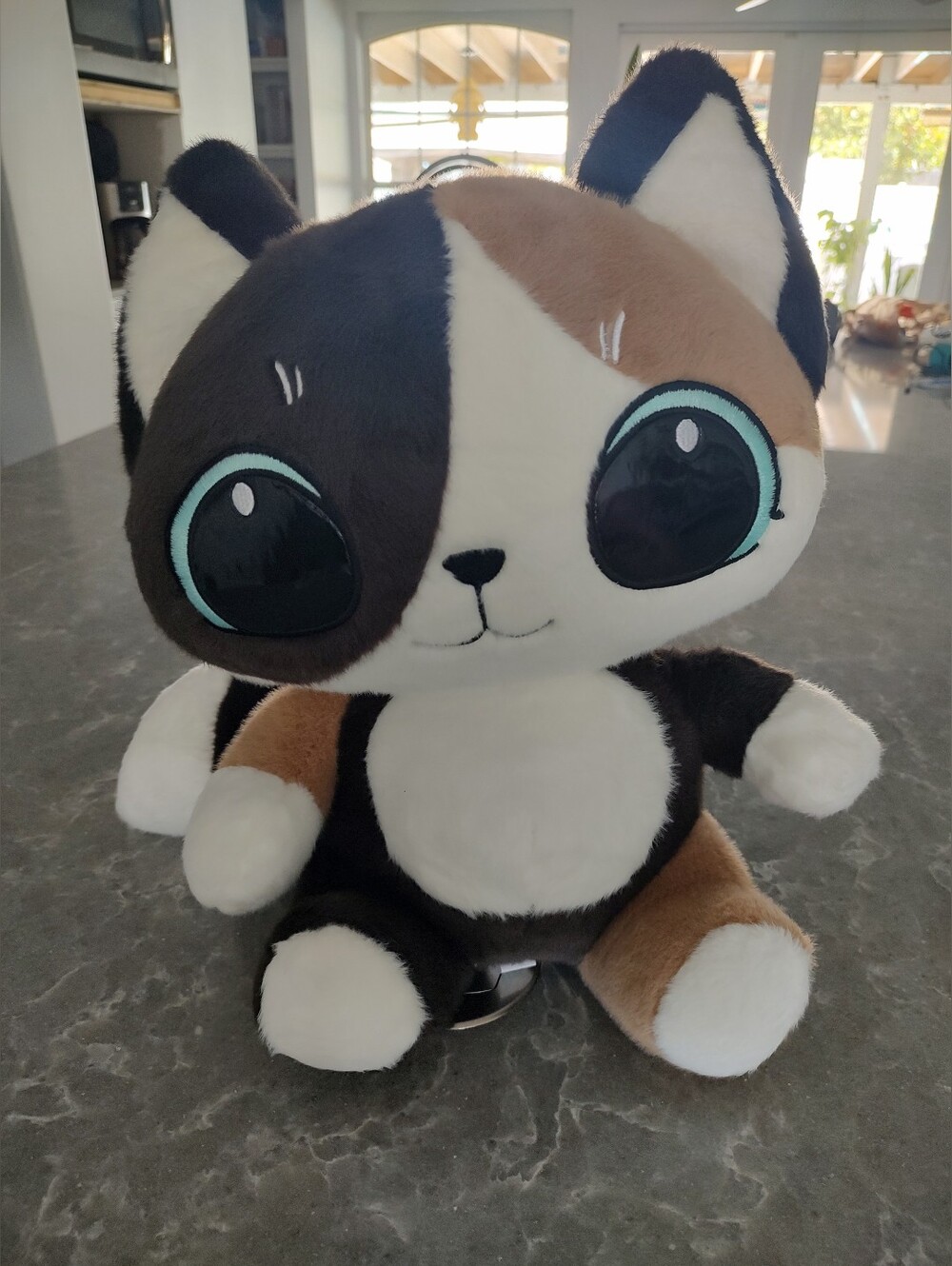 Plushie Cat with Big Eyes 18 inches tall 12 inches wide
